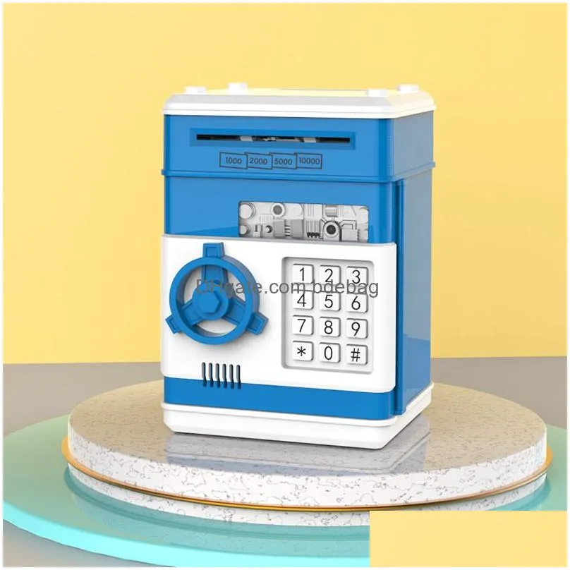 electronic piggy bank atm password money box cash coins box gift with automatic saving bank banknote atm deposit safe music h8e5 682