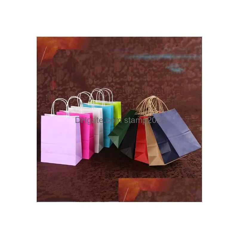 8x4.75x10 brown kraft paper bags shopping bag kraft paper packing bags for shopping store using