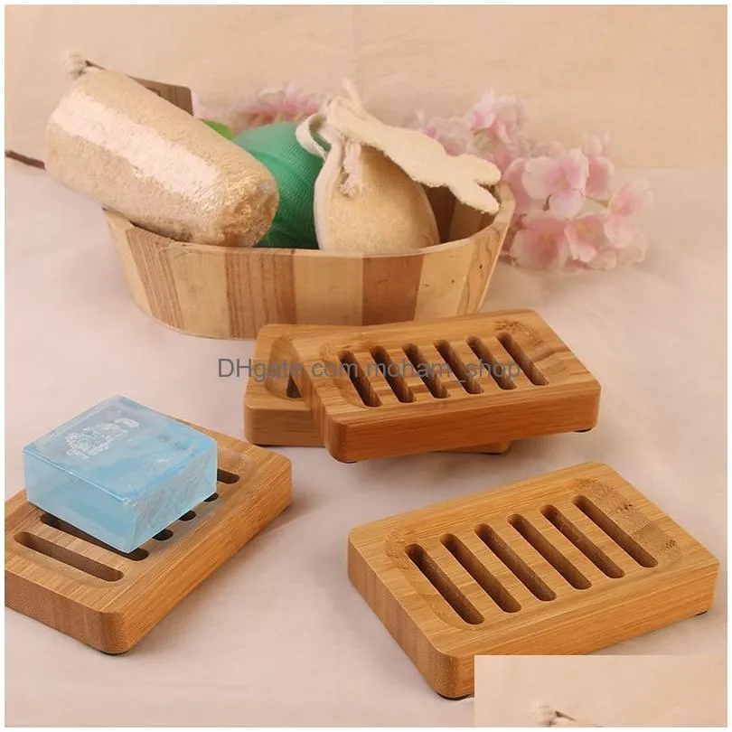 natural soap dish bathroom square 12.5x9x2cm bamboo soaps box home el sink deck bathtub shower dishes decorate 5 2zz q2