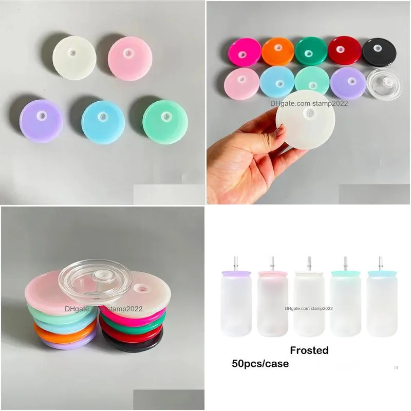 colorful lids for 16oz glass jar waterproof seal cover plastic cover fits glass beer mugs drinking glasses