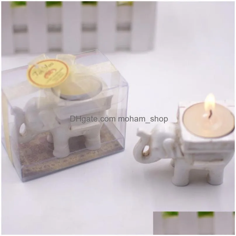 retro lucky elephant candles holder creative tealight candlestick bridal shower wedding party favors gift banquet table decor 3 5yc yy