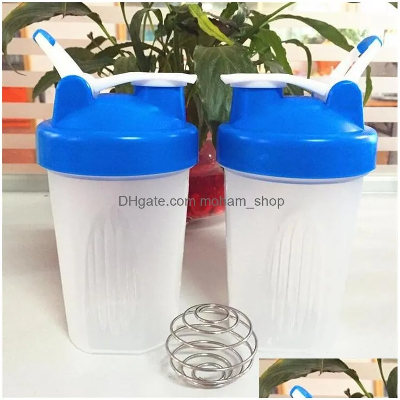 portable sport shaker bottle juice milkshake protein powder leakproof mixing shake cup with shaker balls bpa fitness drinkware 2910