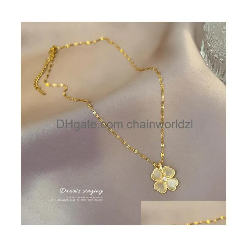 fashion classic 4/four leaf clover necklaces pendants 18k gold plated gift red luxury jewelry designer jewellery chain