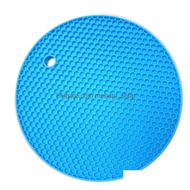 multifunctional round silicone nonslip heat resistant silicone table mats coaster cushion place mat pot holder kitchen accessories 188