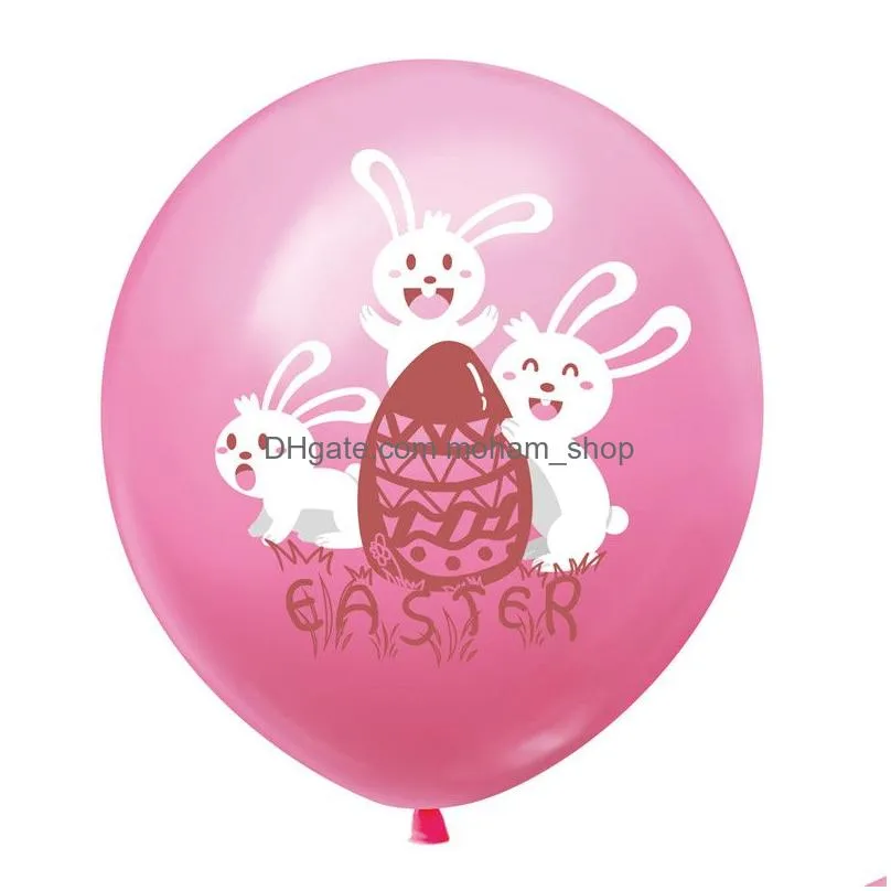 happy easter balloons 12inch rubber easter bunny printed latex balloons easter home party decor kids balloon 185 n2