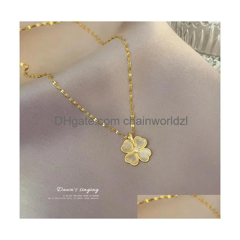 fashion classic 4/four leaf clover necklaces pendants 18k gold plated gift red luxury jewelry designer jewellery chain