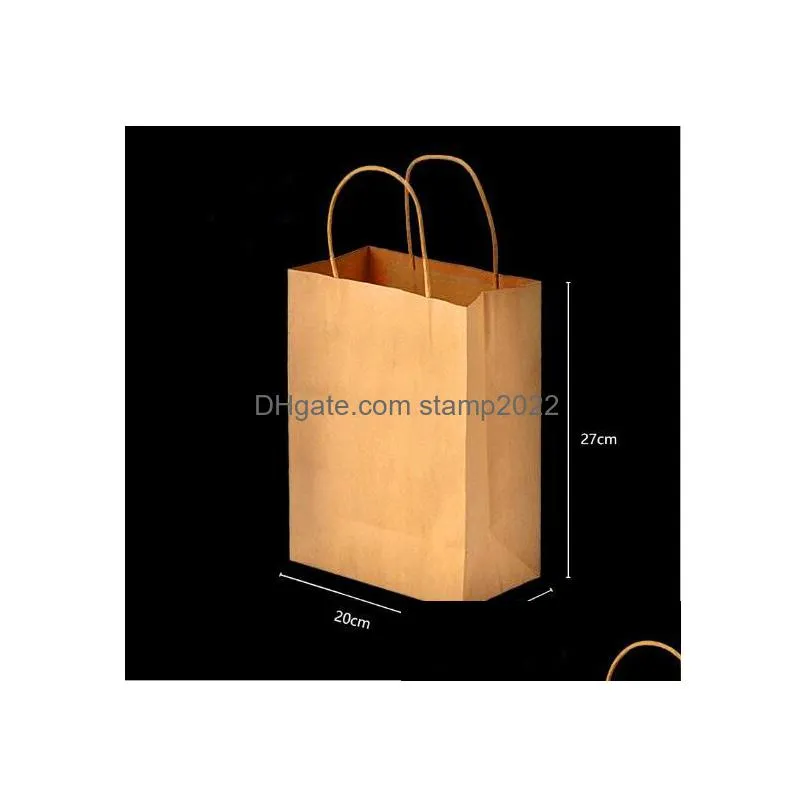 8x4.75x10 brown kraft paper bags shopping bag kraft paper packing bags for shopping store using