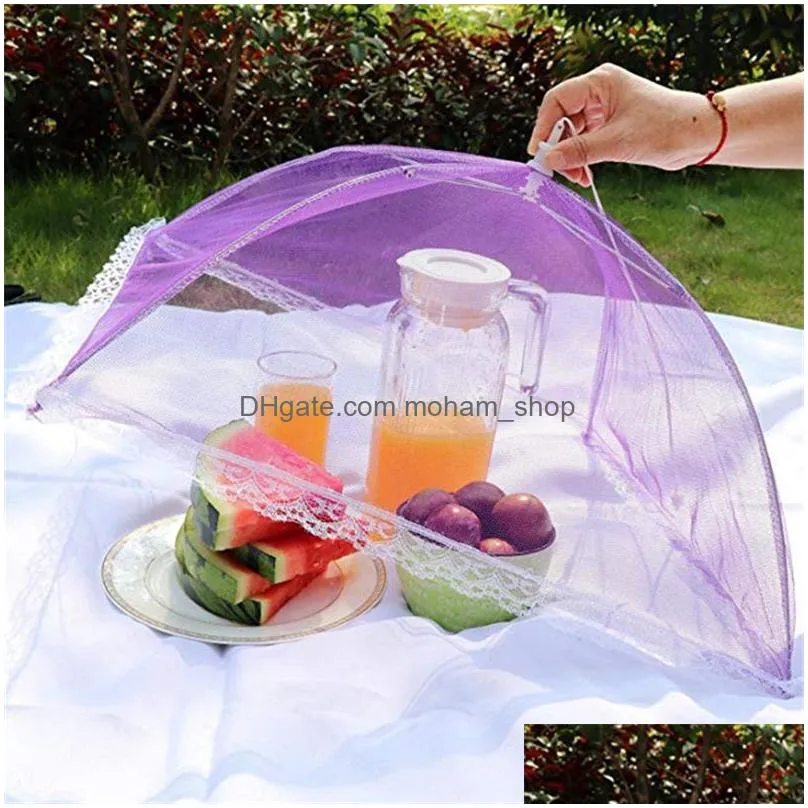 cooking utensils multi color  up mesh screen food cover tent umbrella folding outdoor picnic foods covers meshes high quality 2