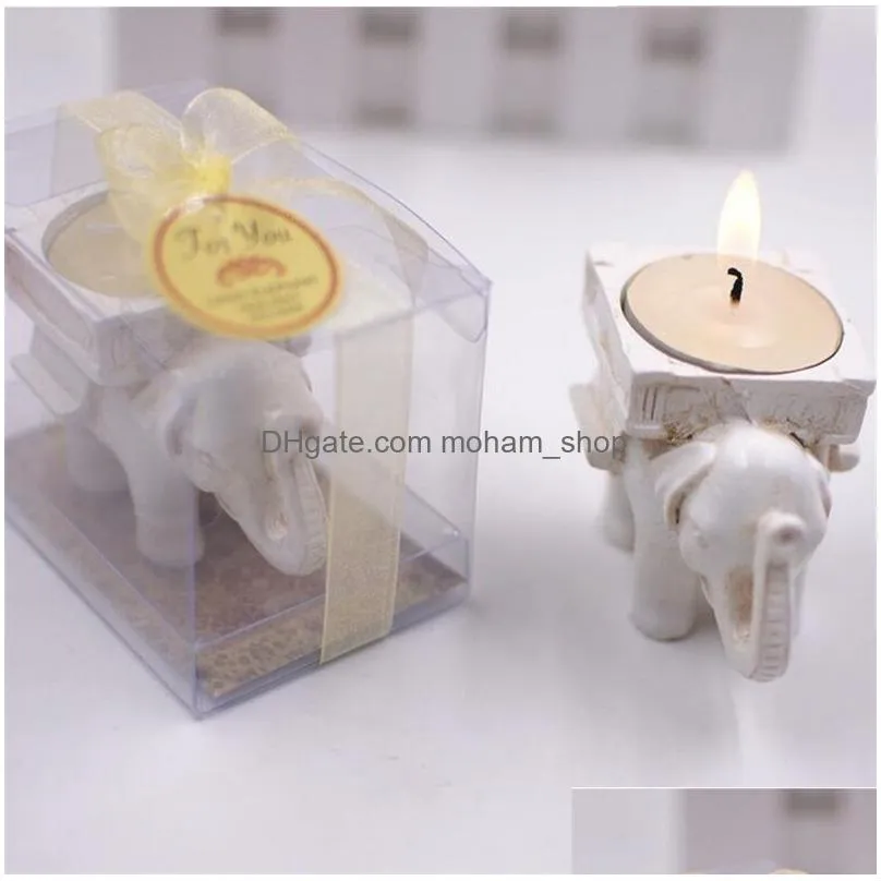 retro lucky elephant candles holder creative tealight candlestick bridal shower wedding party favors gift banquet table decor 3 5yc yy