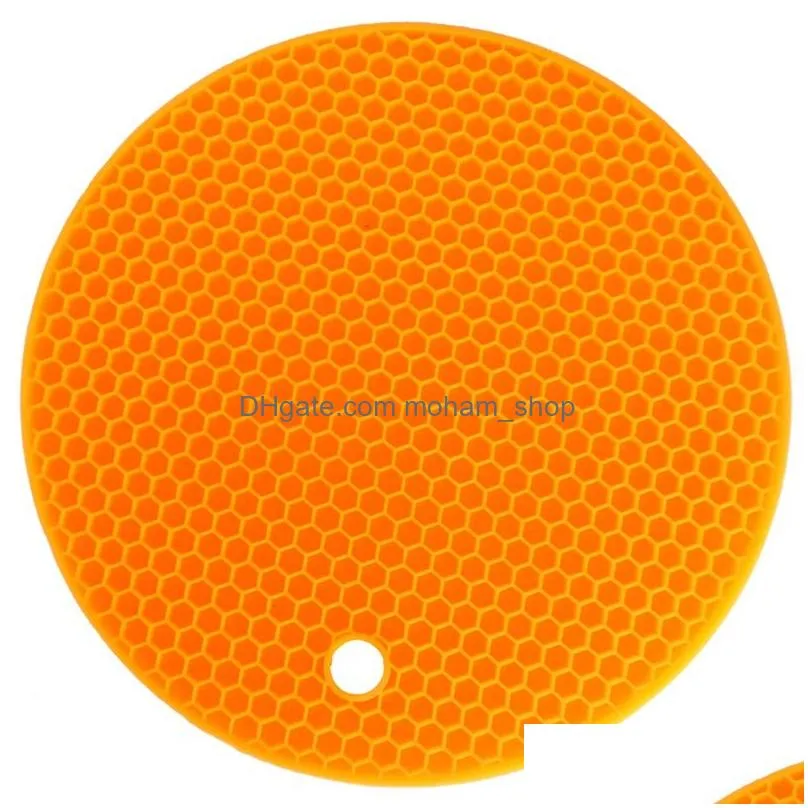 multifunctional round silicone nonslip heat resistant silicone table mats coaster cushion place mat pot holder kitchen accessories 188