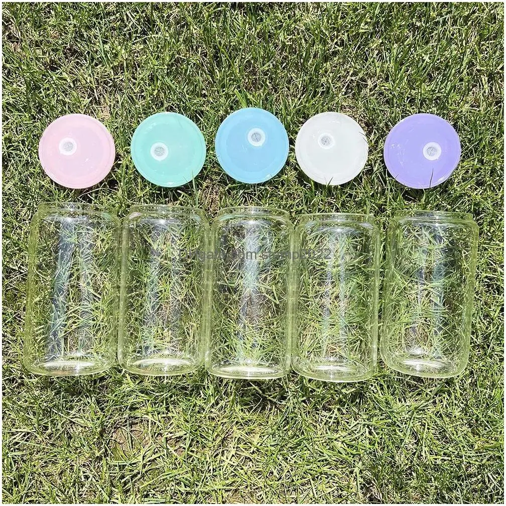 colorful lids for 16oz glass jar waterproof seal cover plastic cover fits glass beer mugs drinking glasses