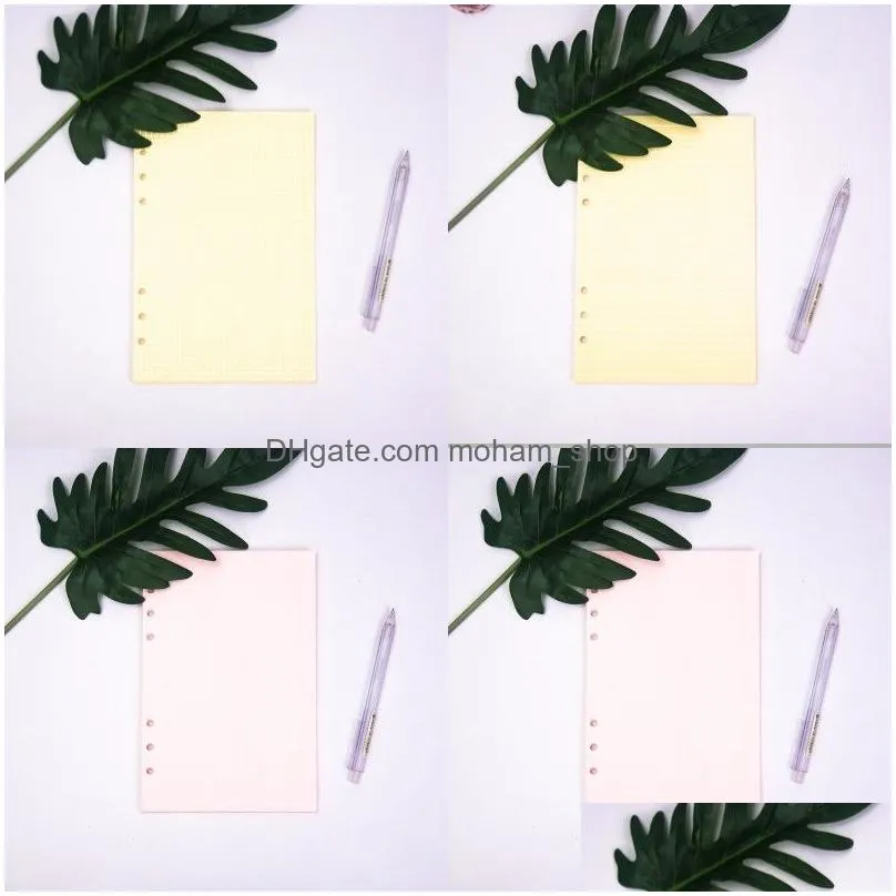 5 colors a6 loose leaf paper notebook refill spiral binder index filler papers inner pages daily planner paper stationery 389 n2