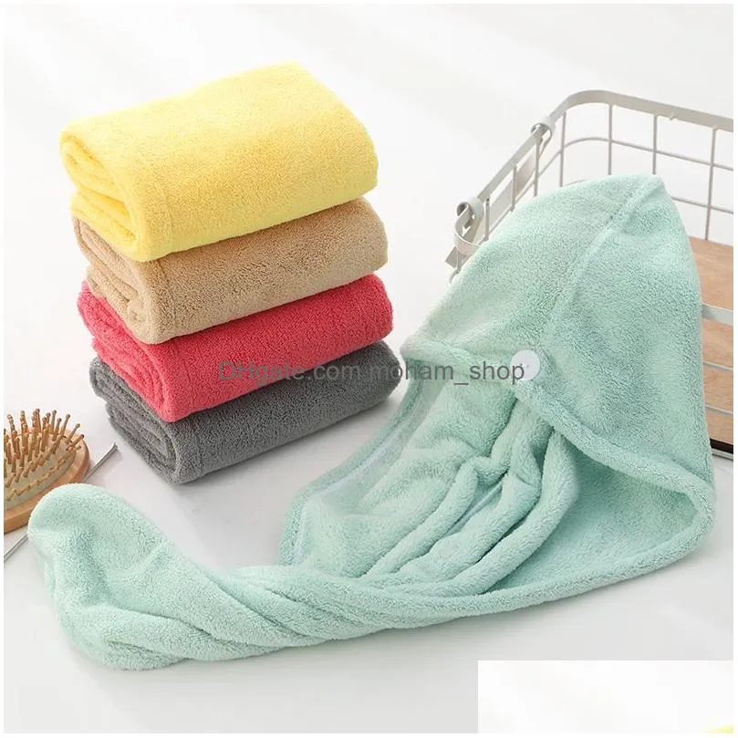 microfiber quick dry shower hair caps towel drying wrap womens girls ladys towels quickdry hat cap turban head bathing tools 1876 v2