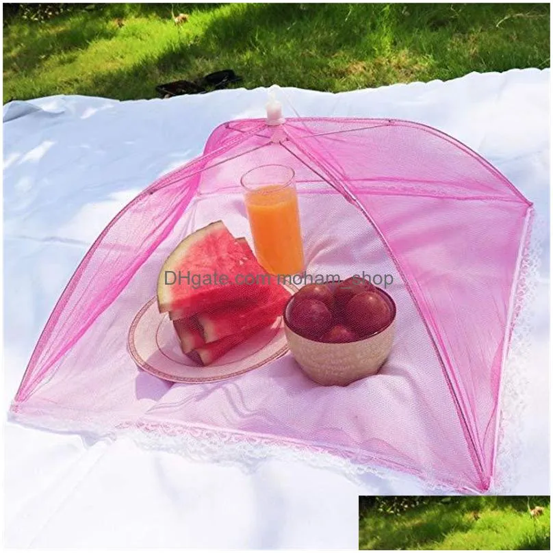 cooking utensils multi color  up mesh screen food cover tent umbrella folding outdoor picnic foods covers meshes high quality 2