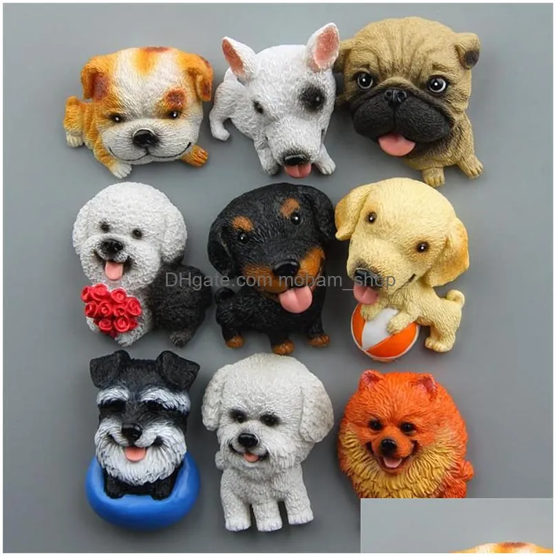 novelty style diy pet refrigerator magnet creative sleeping series dog fridge magnets cartoon for home decoration supplies 6yr xb