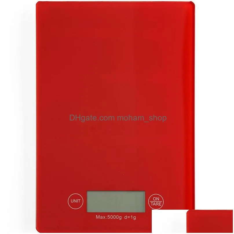 digital kitchen scale electronic precision scale weighs from 1 gram to 5kg 5000 grams gr tempered glass touch screen panel baking supplies 23sz