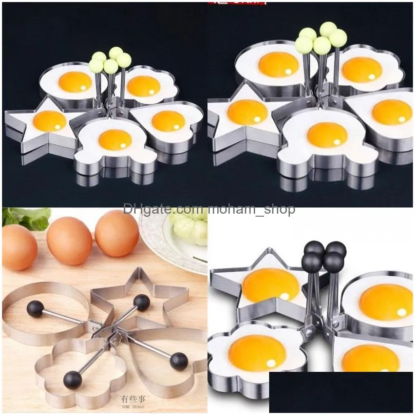 thickening stainless steel mold five pointed star love heart shaped fried egg mould kitchen practical gadget diy 1cj j2
