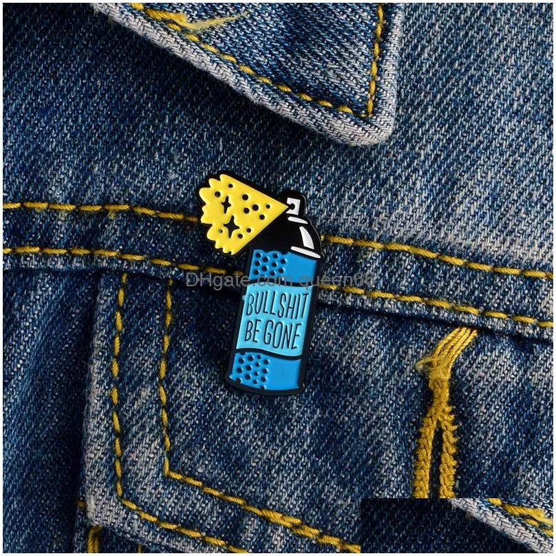 cartoon be gone remove style enamel pins spray away the nonsense badge denim coat jewelry gifts brooches for women men