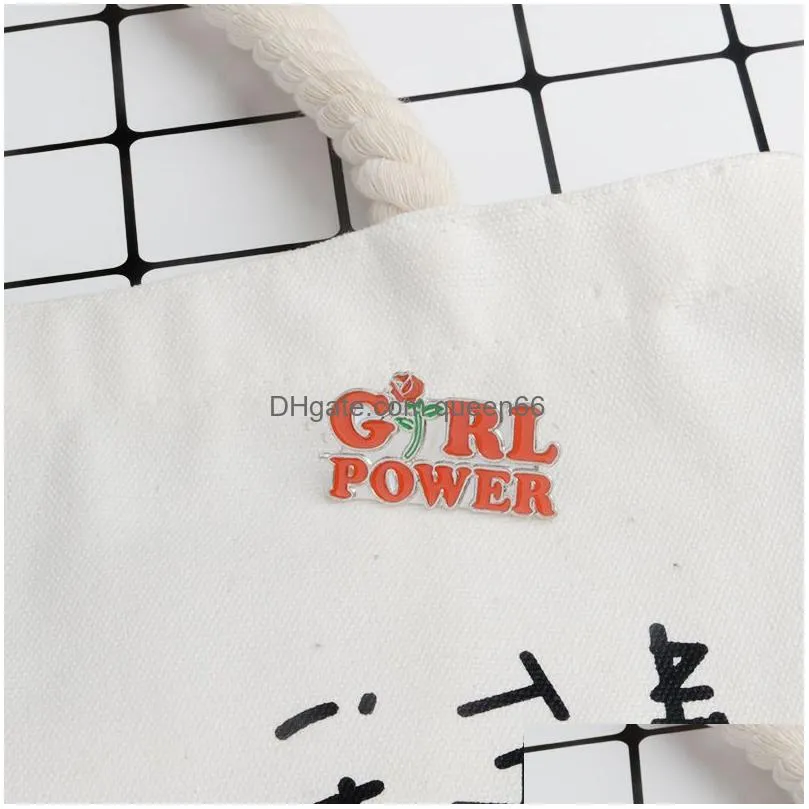 meisje vrouwen power emaille pins feminisme broche feministische badge denim jeans revers pin kleding cap bag creative gift