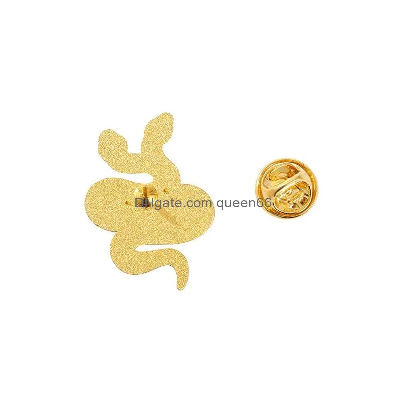 creative trendy cartoon black snake tarot oil drop lapel brooch badge pin denim bag gift men women fashion jewelry decoration