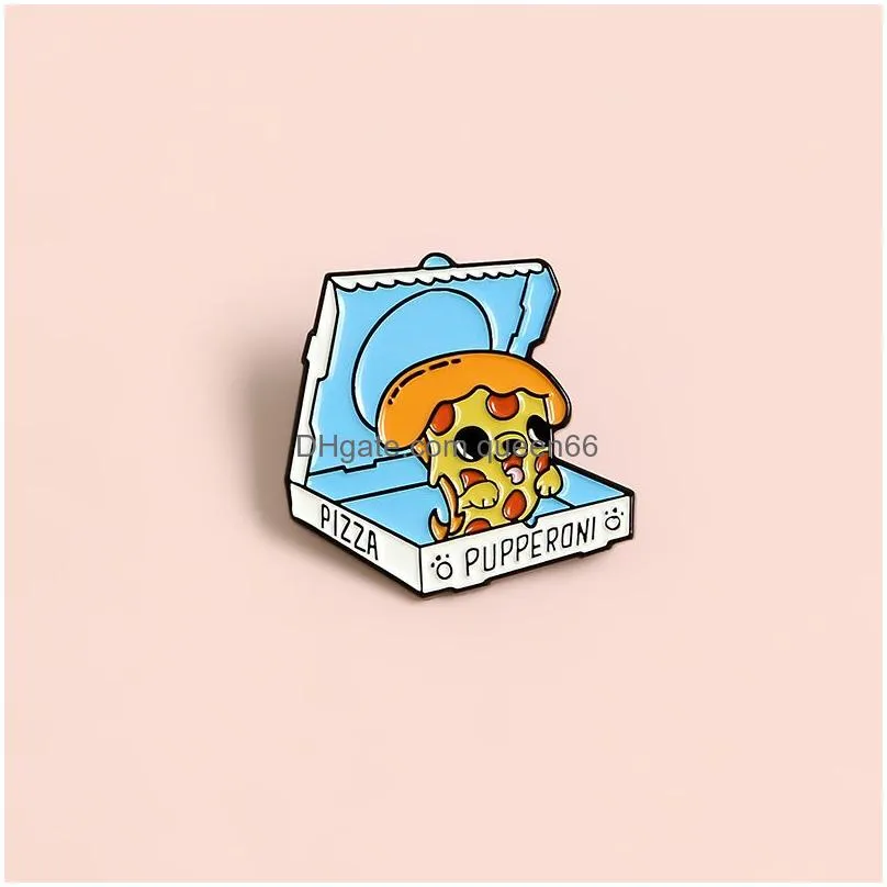 pizza dog pins cartoon animal pins brooches take your pet enamel lapel pin badges clothes shirt bags hats lovely jewelry gifts for