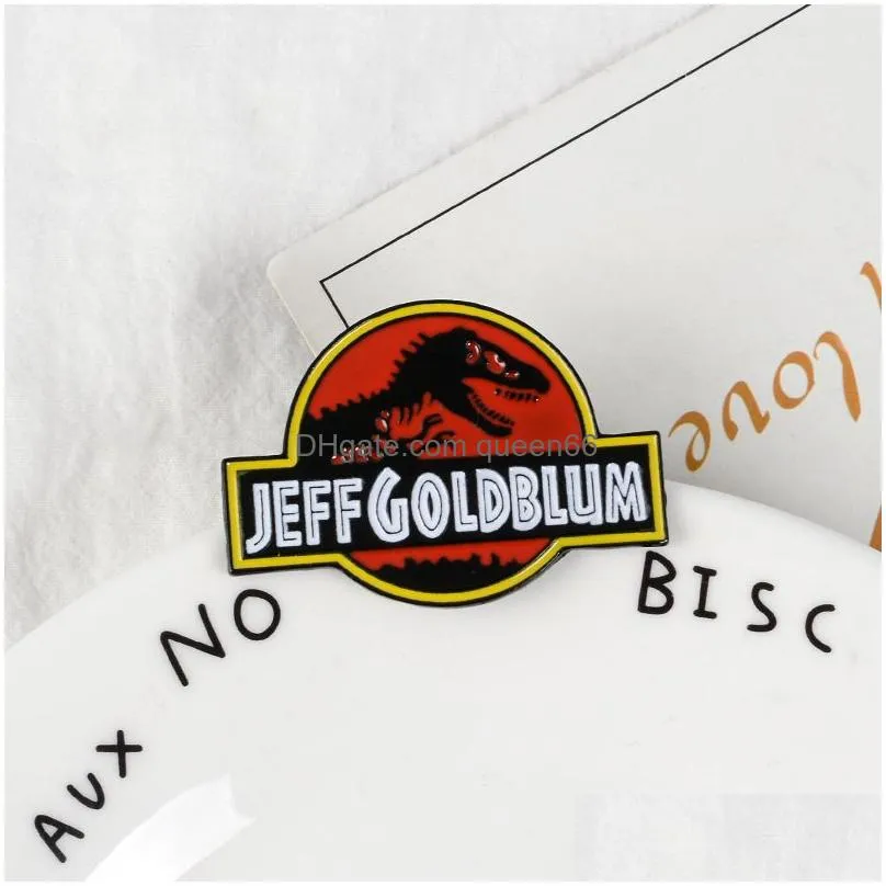 movie jurassic enamel pins dinosaur badges custom brooches pastel lapel pin denim shirt dark punk adventure jewelry gift fans