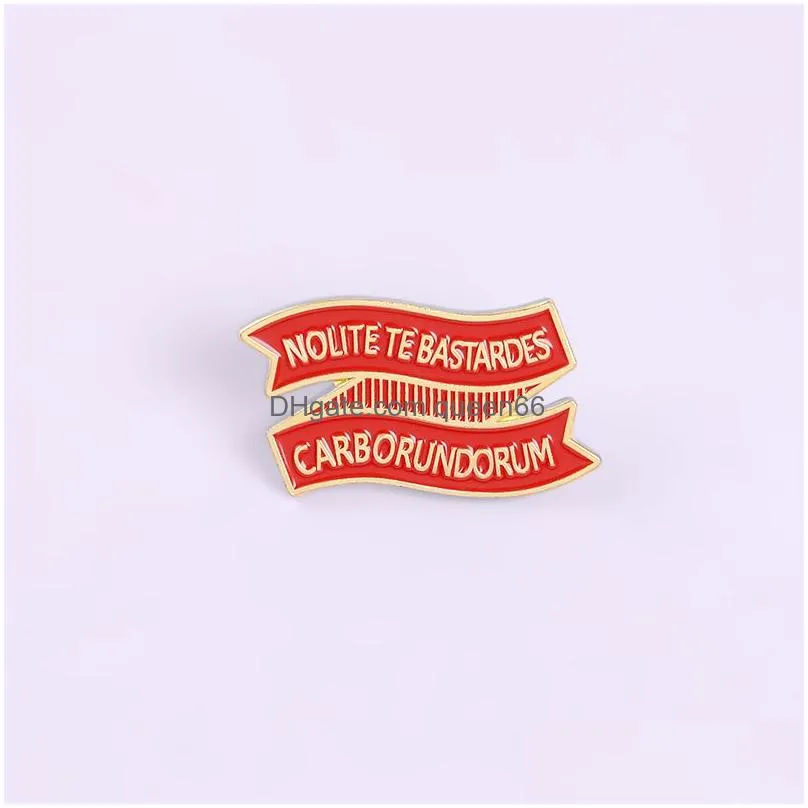 brooches for women red banner enamel pins character streamer badge personality decoration lapel pin clothes backpack jewelry gift for