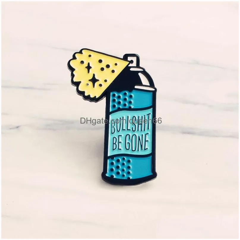 cartoon be gone remove style enamel pins spray away the nonsense badge denim coat jewelry gifts brooches for women men