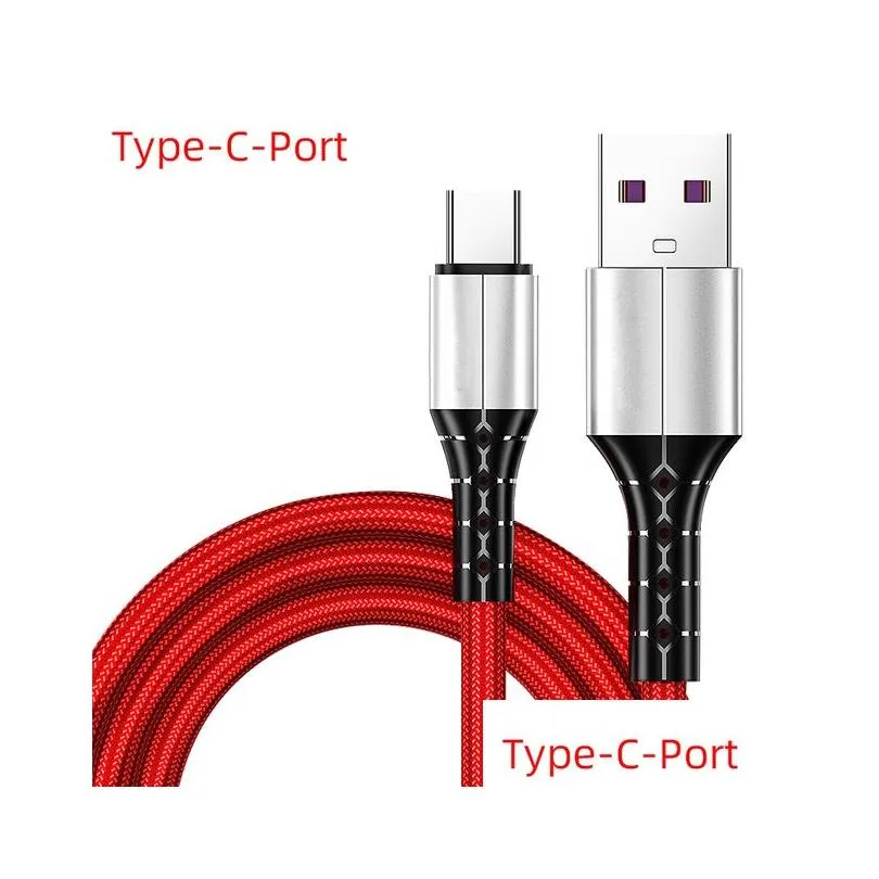 5a usb cable with type-c data port for fast charging andriod  mobile phone strong nylon cable 1/1.5m