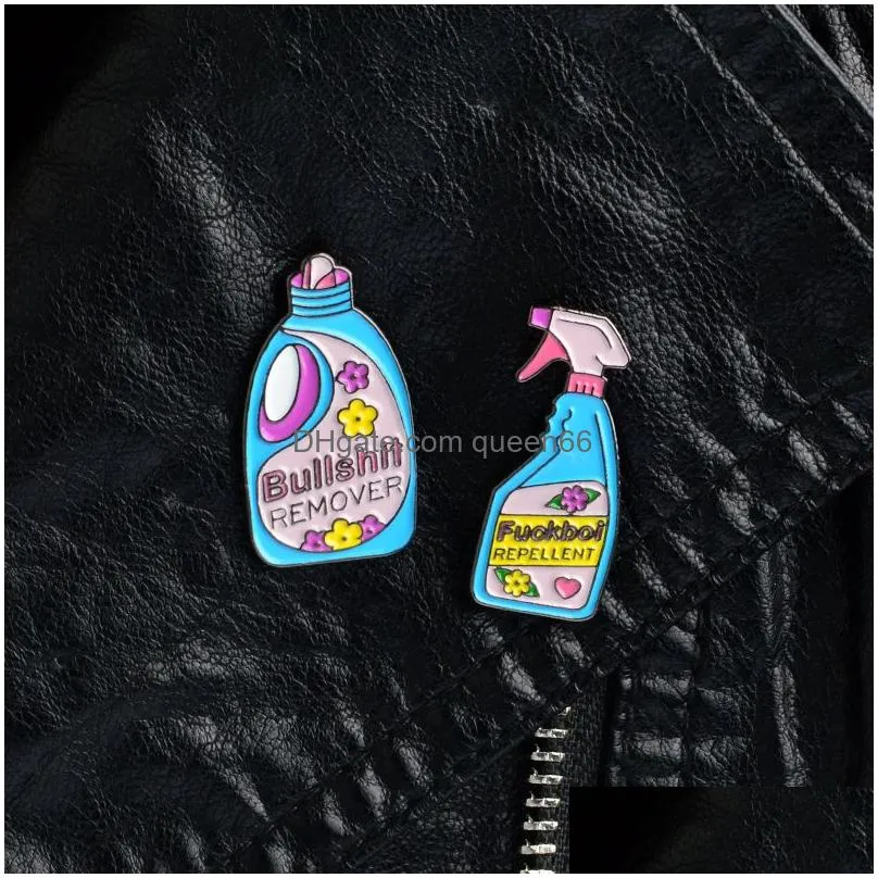 cartoon detergent remove repellent style enamel pins badge denim jacket jewelry gifts brooches for women men