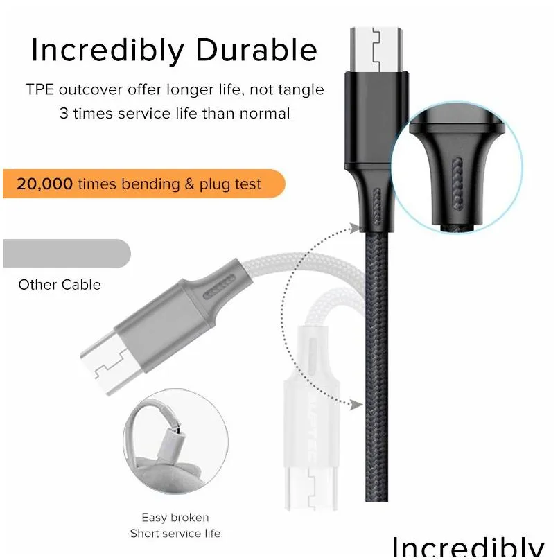 3.1a nylon cable micro /type c cable fast charging wire type-c /micro usb phone  cable for samsung s10 s8 note 10