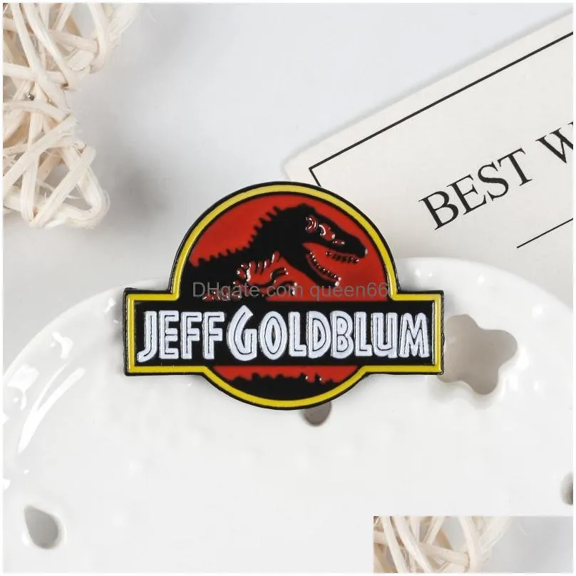 movie jurassic enamel pins dinosaur badges custom brooches pastel lapel pin denim shirt dark punk adventure jewelry gift fans