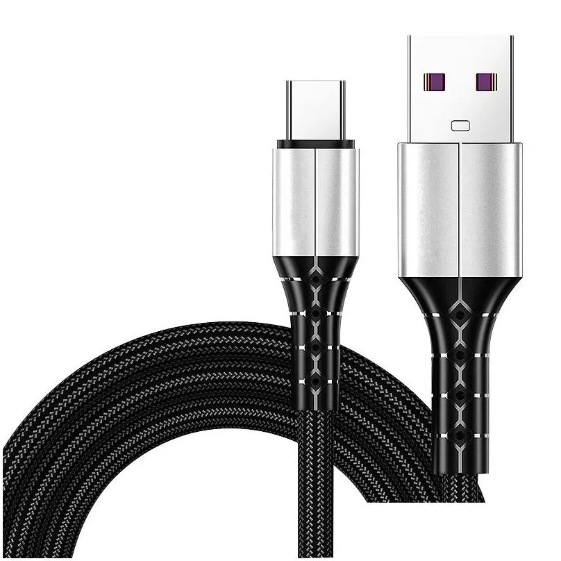 5a usb cable with type-c data port for fast charging andriod  mobile phone strong nylon cable 1/1.5m