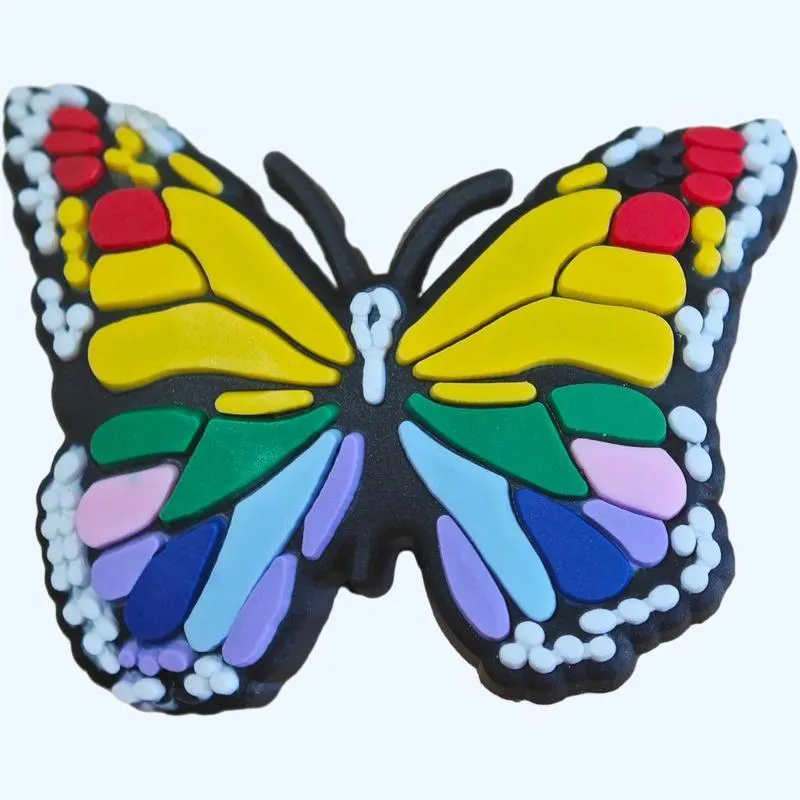 shoe charms for clog shoe decoration cute rainbow butterfly premium quality popular charms accessories great gift for kids boys girls teens men women and adults