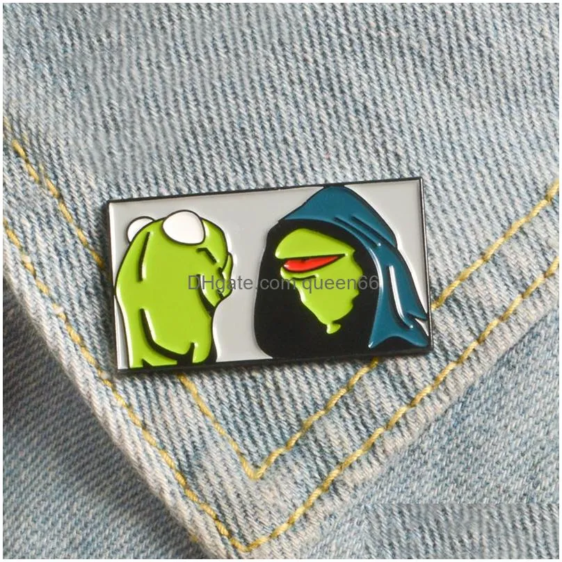 kermit the frog enamel pins muppet show frog brooch bag clothes lapel pin button badge cartoon jewelry gift for friends kids