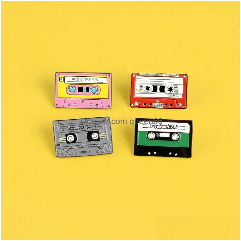 classic videotape enamel pin brooches for women recording memories soft badge vintage maiden lapel pin clothes bag jewelry 90s gifts