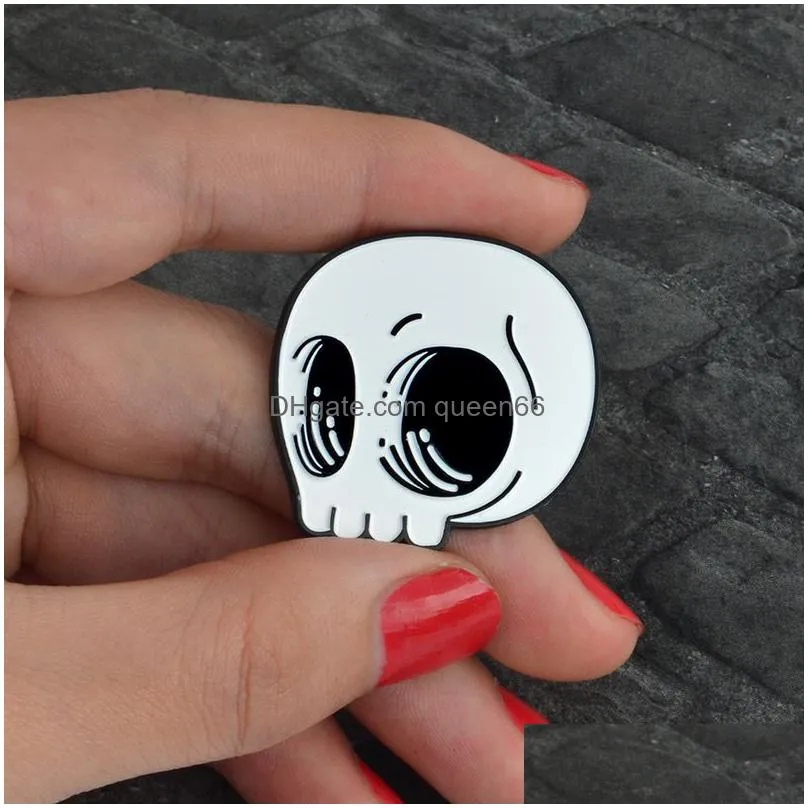 skeleton record hand pins dj hands brooch denim jacket pin hat buckle shirt badge dark punk jewelry gift for friends