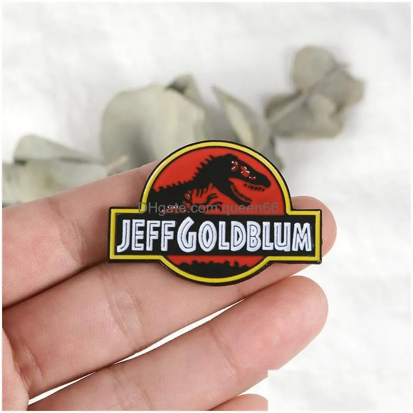 movie jurassic enamel pins dinosaur badges custom brooches pastel lapel pin denim shirt dark punk adventure jewelry gift fans