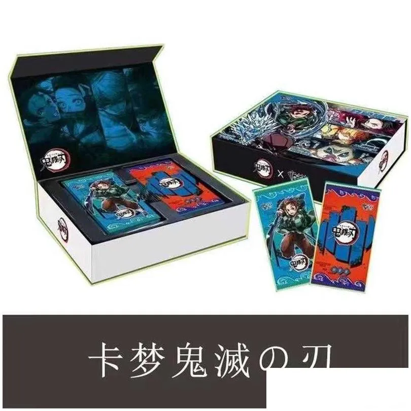 card games demon slayer card tcg game letters cards table toys for family children christmas gift t220905