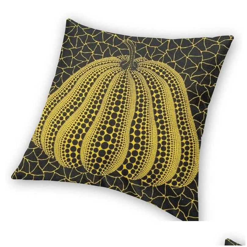 cushion/decorative pillow yellow yayoi kusama pumpkin square throw case home decor 3d two side print minimalis modern cushion cover for