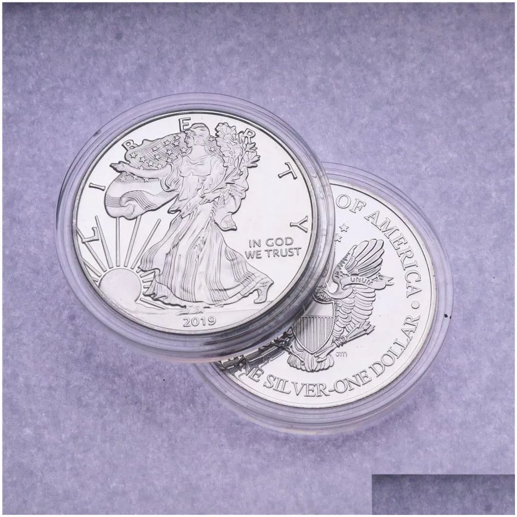 2019 american statue of liberty  coin silver plated commemorative coin collection new gift home decoration