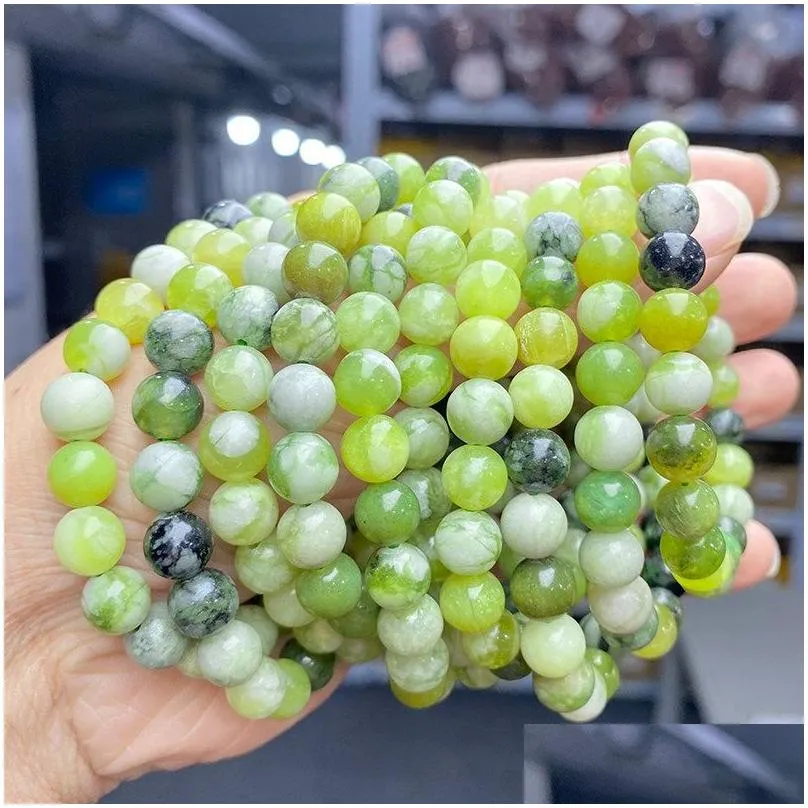 strand jd natural stone qinghua flower jade bead bracelets women fashion jewelry gemstone gift handmade bracelet wristband