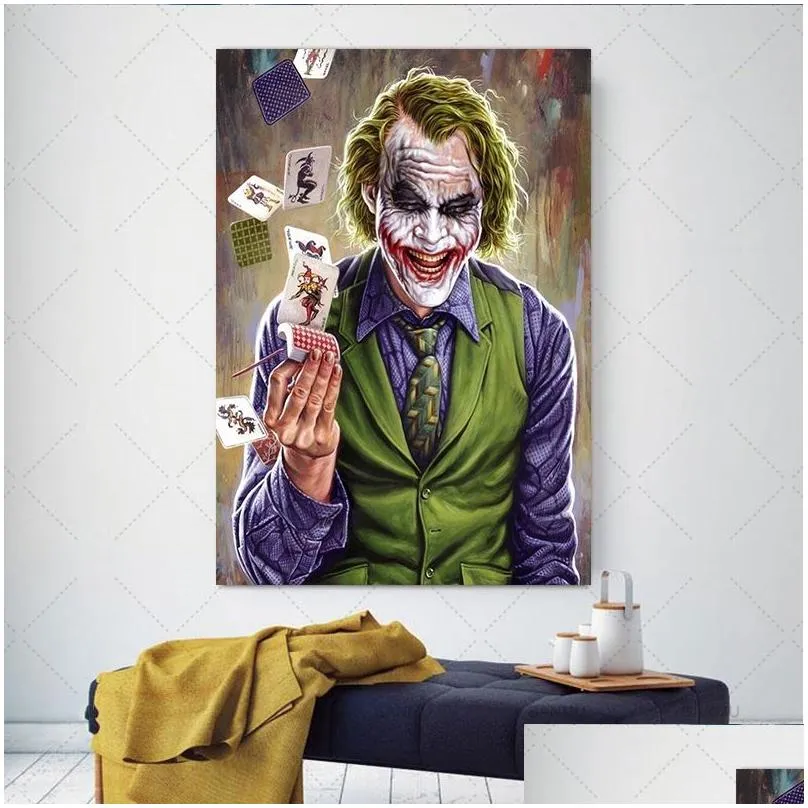 joker canvas painting abstract art wall pictures for living room posters prints modern wall pictures237j