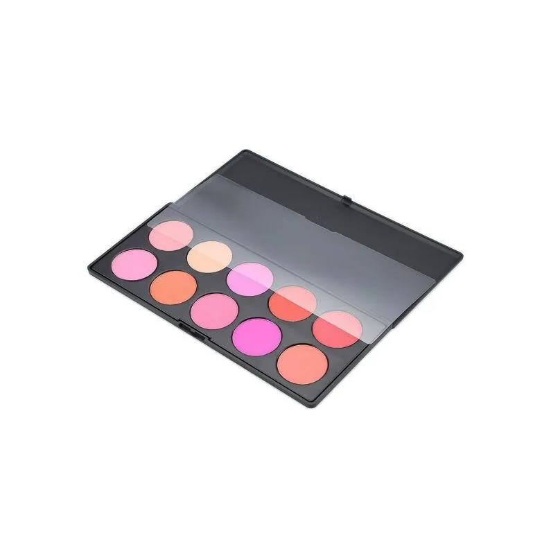 high pigmented 10 colors face blusher contour custom logo makeup blush palette wholesale facial powder blush