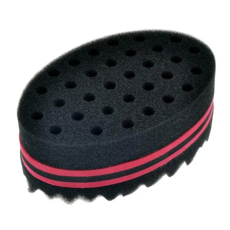 oval double sides hair sponge brush for natural afro coil wave dread sponge brushes barber styling tool