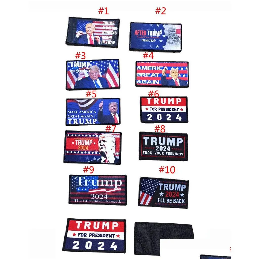 9x5cm donald trump 2024 embroideryes art crafts badge emblem tactical armbands clothes accessories