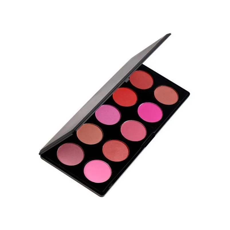 high pigmented 10 colors face blusher contour custom logo makeup blush palette wholesale facial powder blush