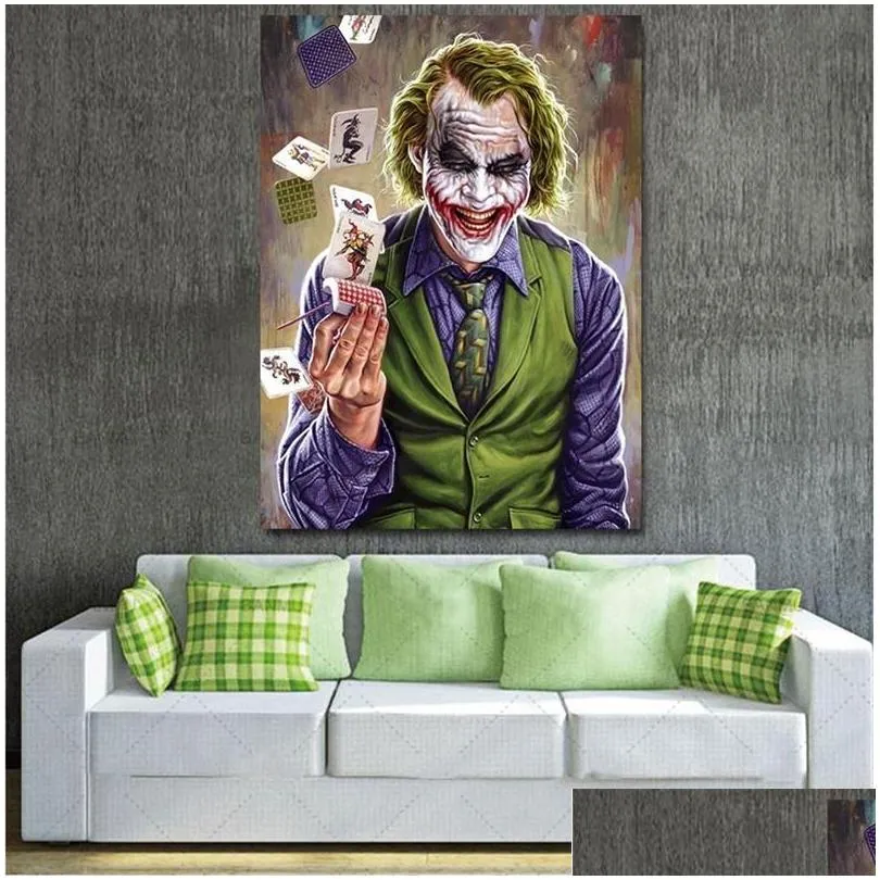 joker canvas painting abstract art wall pictures for living room posters prints modern wall pictures237j