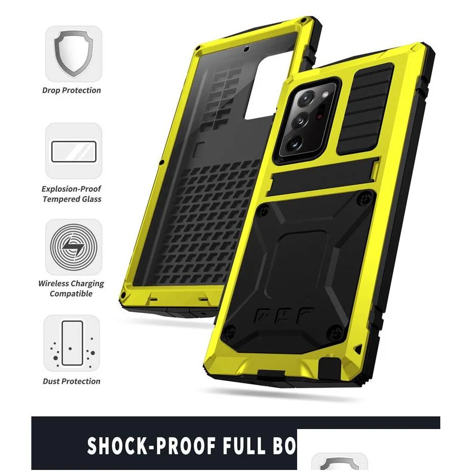 heavy duty protection phone cases for samsung s20 s21 s22 s23 note 20 ultra shock resistant waterproof dusty-proof full cover with