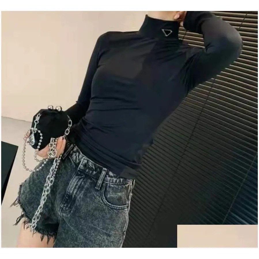 women blouses shirts high necks long sleeves sweatshirt for lady slim style with budge neck yoga shirt thin material tees tops